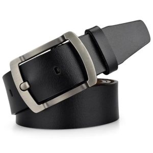 Men's Stylish Waist Belt Black Artificial Leather