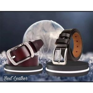 Belt 2 Pcs Combo Black Artificial Leather