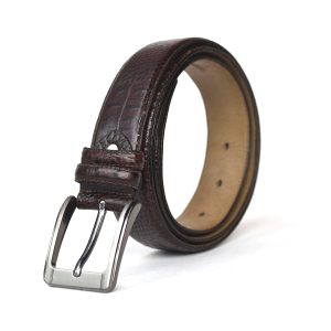 Leather Belt for Man with crocodile pattern
